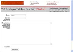VoS Task Log Entry Form